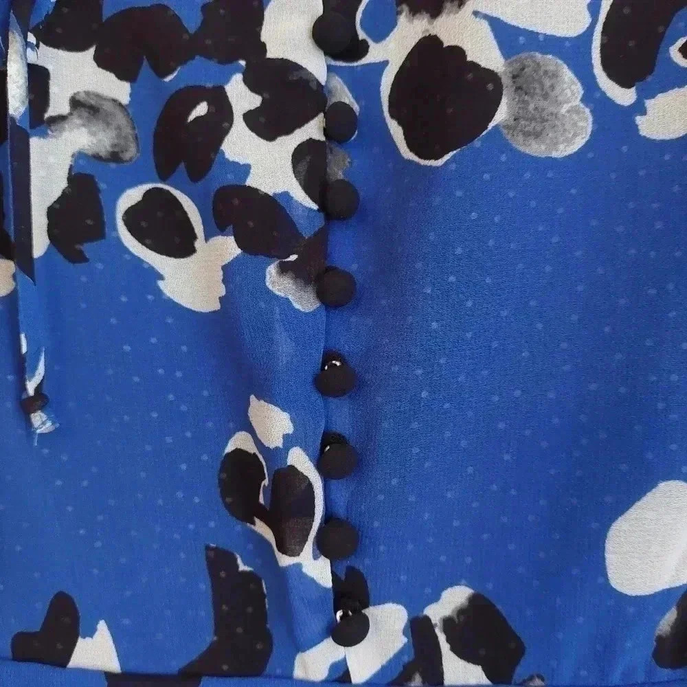 Cabi Untamed Floral Print Blue Dress XS Style #5576 - Picture 5 of 9